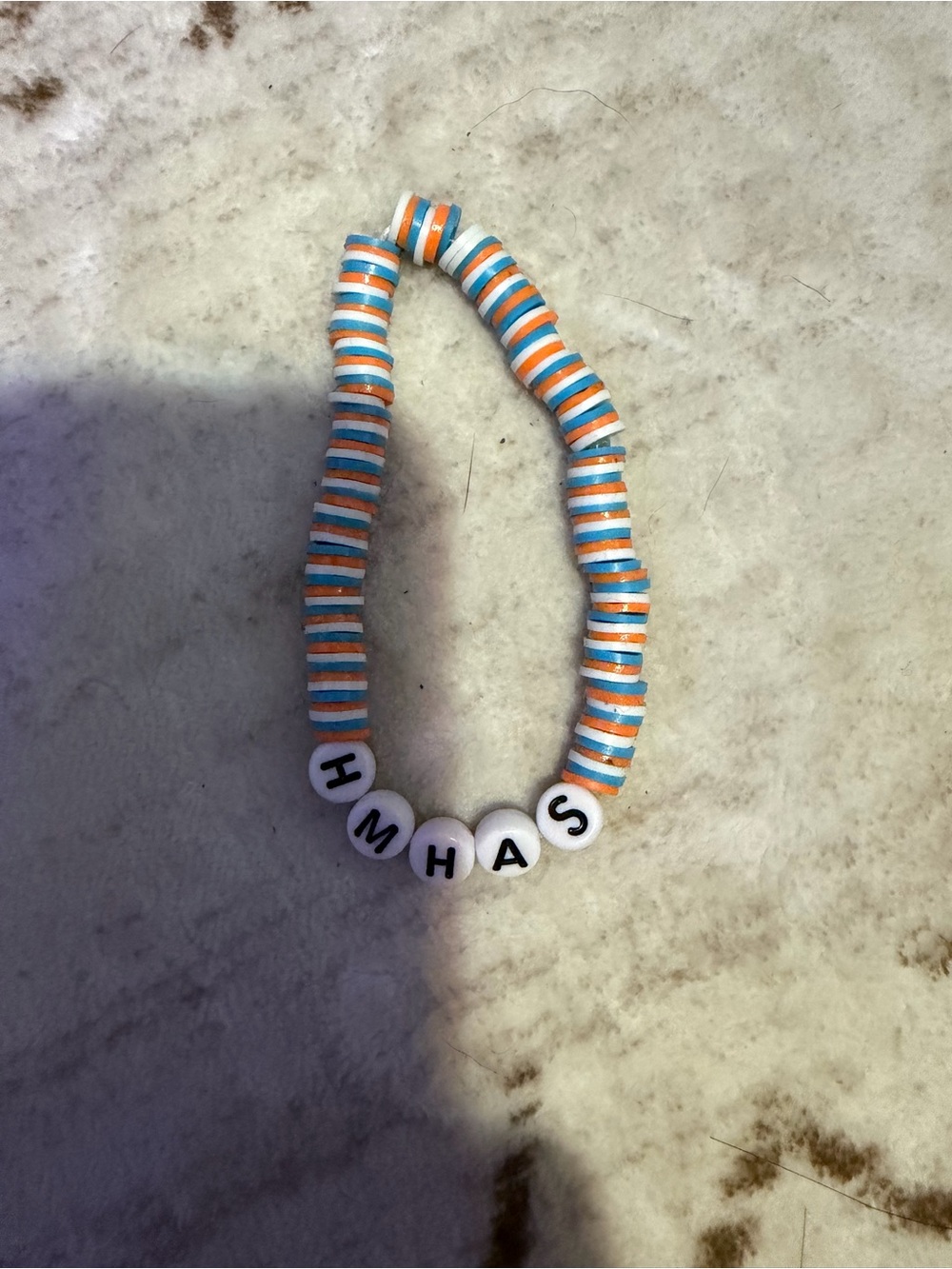 Personalized Kids Bead Bracelet in Blue & Orange BILLIE EILISH THEMED